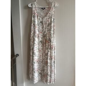 Frye Sleeveless Tank Midi Dress Size Medium Button Front Coastal Casual